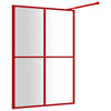 Walk-in suihkun seinäke kirkas ESG-lasi punainen 140x195 cm