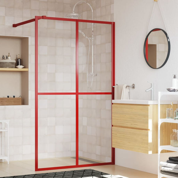 Walk-in suihkun seinäke kirkas ESG-lasi punainen 140x195 cm