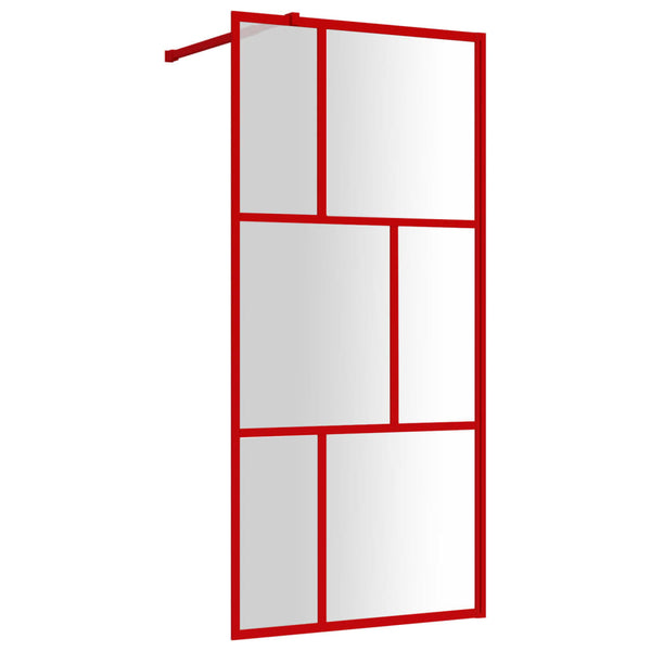 Walk-in suihkun seinäke kirkas ESG-lasi punainen 80x195 cm