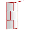 Walk-in suihkun seinäke kirkas ESG-lasi punainen 80x195 cm