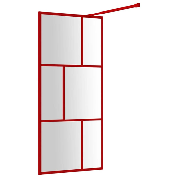 Walk-in suihkun seinäke kirkas ESG-lasi punainen 80x195 cm