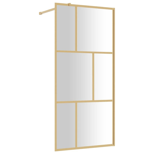 Walk-in suihkun seinäke kirkas ESG-lasi kulta 90x195 cm