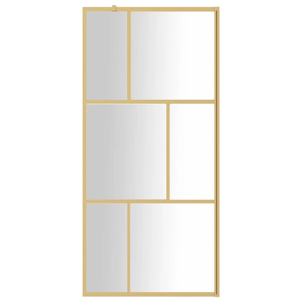 Walk-in suihkun seinäke kirkas ESG-lasi kulta 90x195 cm