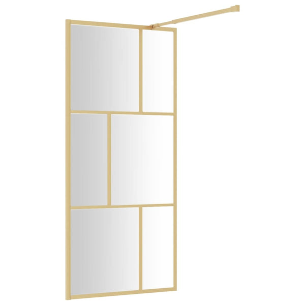 Walk-in suihkun seinäke kirkas ESG-lasi kulta 90x195 cm