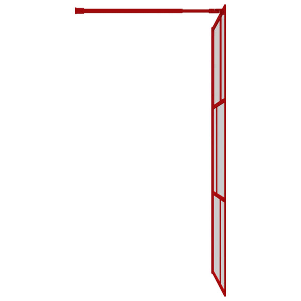 Walk-in suihkun seinäke kirkas ESG-lasi punainen 100x195 cm
