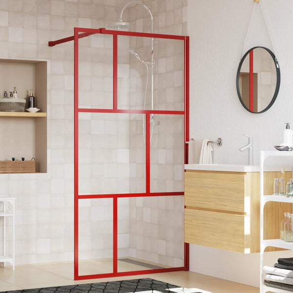 Walk-in suihkun seinäke kirkas ESG-lasi punainen 100x195 cm
