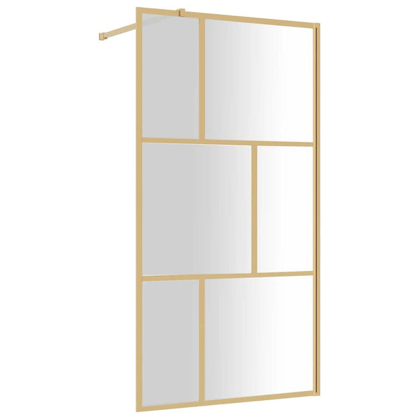 Walk-in suihkun seinäke kirkas ESG-lasi kulta 100x195 cm