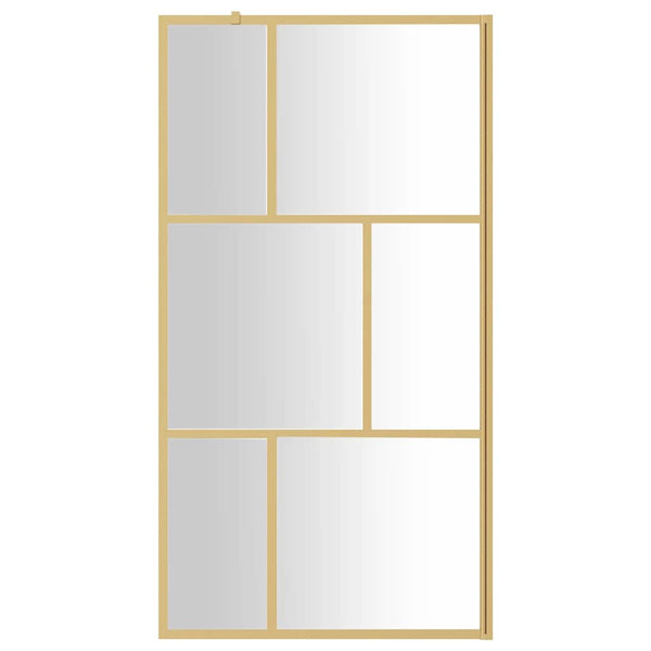 Walk-in suihkun seinäke kirkas ESG-lasi kulta 100x195 cm