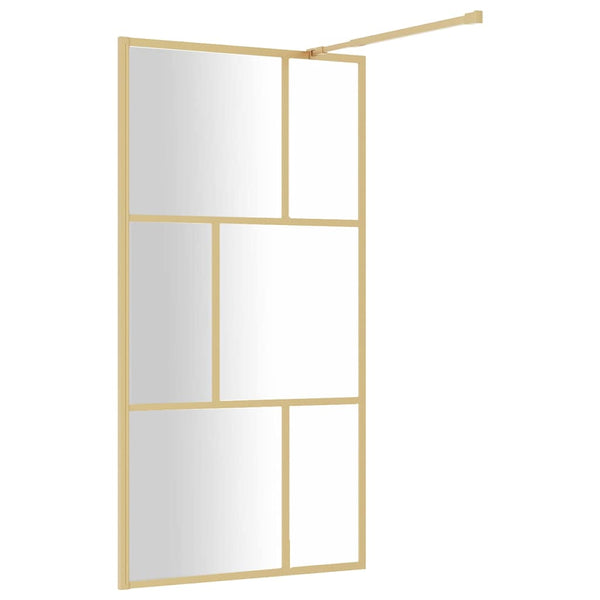 Walk-in suihkun seinäke kirkas ESG-lasi kulta 100x195 cm