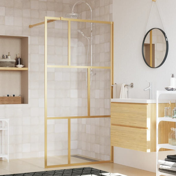 Walk-in suihkun seinäke kirkas ESG-lasi kulta 115x195 cm