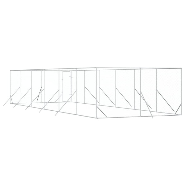 Koiran ulkohäkki hopea 4x12x2 m galvanoitu teräs