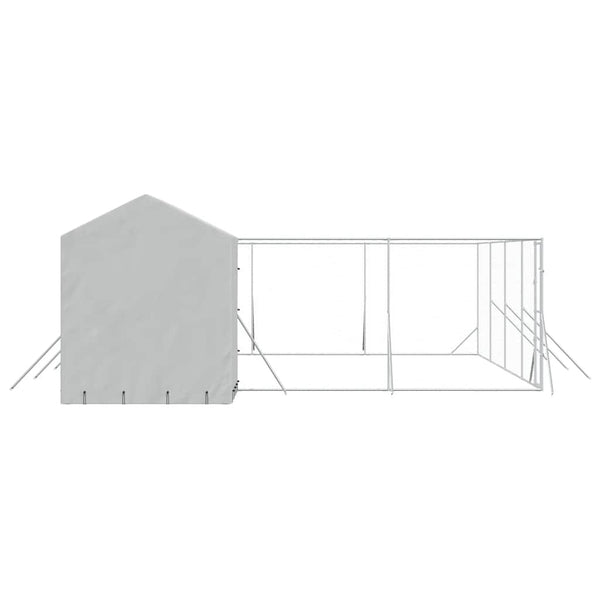 Koiran ulkohäkki katolla hopea 10x6x2,5 m galvanoitu teräs
