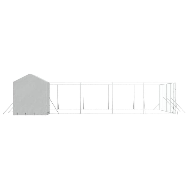 Koiran ulkohäkki katolla hopea 10x10x2,5 m galvanoitu teräs