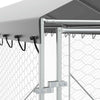 Koiran ulkohäkki katolla hopea 2x6x2,5 m galvanoitu teräs