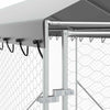 Koiran ulkohäkki katolla hopea 2x14x2,5 m galvanoitu teräs