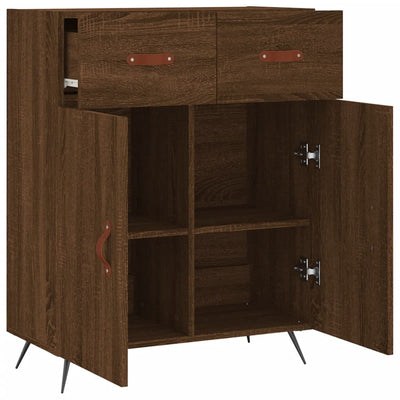Senkki ruskea tammi 69,5x34x90 cm tekninen puu