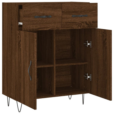 Senkki ruskea tammi 69,5x34x90 cm tekninen puu