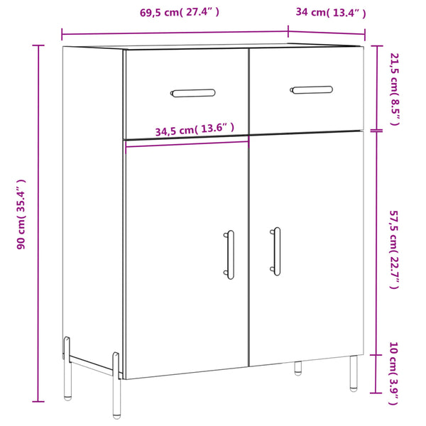 Ruskea senkki Cotofana 69,5x34x90cm (puinen)