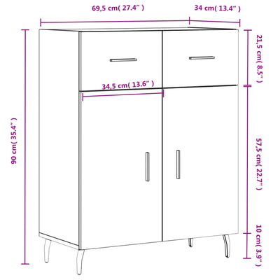 Senkki savutammi 69,5x34x90 cm tekninen puu