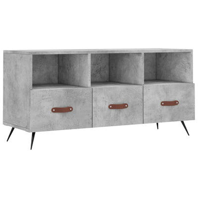 TV-taso betoninharmaa 102x36x50 cm tekninen puu