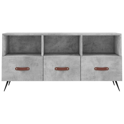 TV-taso betoninharmaa 102x36x50 cm tekninen puu