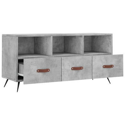 TV-taso betoninharmaa 102x36x50 cm tekninen puu