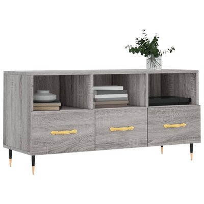 TV-taso harmaa Sonoma 102x36x50 cm tekninen puu