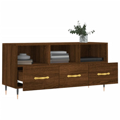 TV-taso ruskea tammi 102x36x50 cm tekninen puu