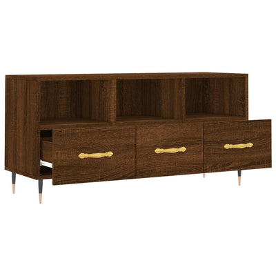 TV-taso ruskea tammi 102x36x50 cm tekninen puu