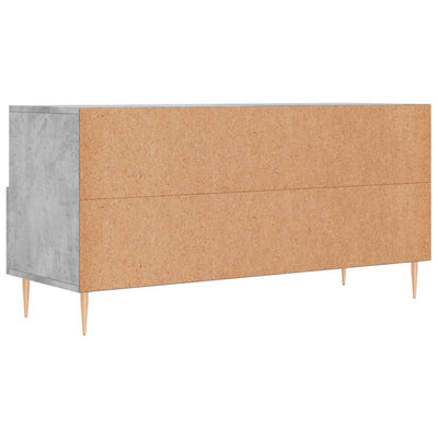 TV-taso betoninharmaa 102x36x50 cm tekninen puu