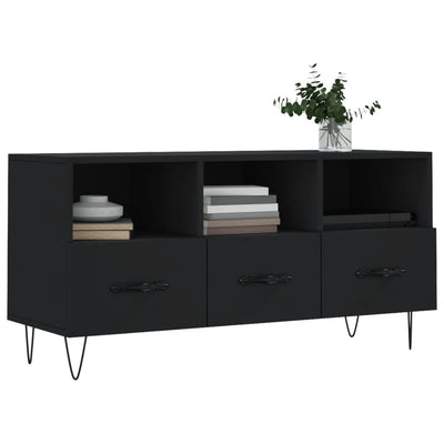TV-taso musta 102x36x50 cm tekninen puu