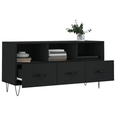 TV-taso musta 102x36x50 cm tekninen puu