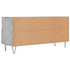 TV-taso betoninharmaa 102x36x50 cm tekninen puu