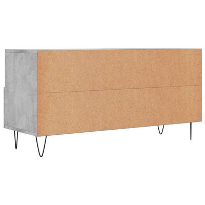 TV-taso betoninharmaa 102x36x50 cm tekninen puu