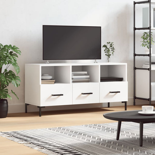 TV-taso valkoinen 102x36x50 cm tekninen puu