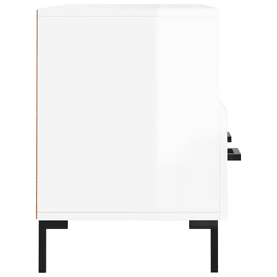 TV-taso korkeakiilto valkoinen 102x36x50 cm tekninen puu