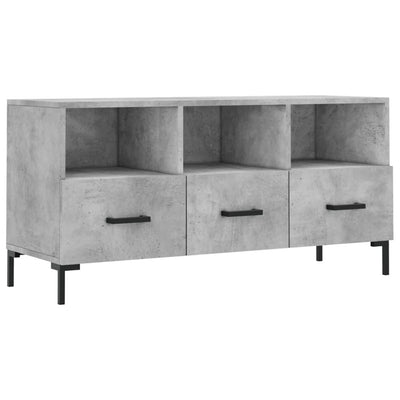 TV-taso betoninharmaa 102x36x50 cm tekninen puu