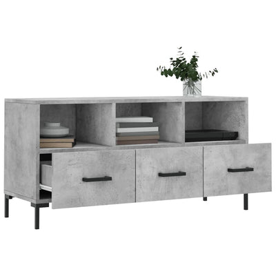 TV-taso betoninharmaa 102x36x50 cm tekninen puu
