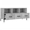 TV-taso betoninharmaa 102x36x50 cm tekninen puu