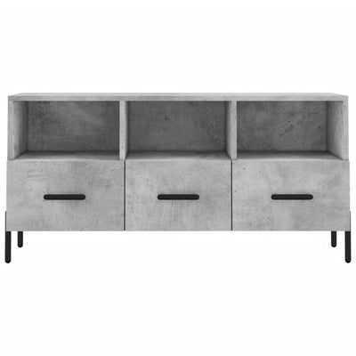 TV-taso betoninharmaa 102x36x50 cm tekninen puu