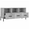 TV-taso betoninharmaa 102x36x50 cm tekninen puu