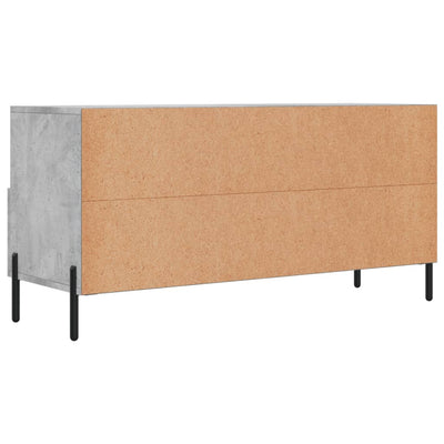 TV-taso betoninharmaa 102x36x50 cm tekninen puu