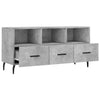 TV-taso betoninharmaa 102x36x50 cm tekninen puu