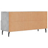 TV-taso betoninharmaa 102x36x50 cm tekninen puu