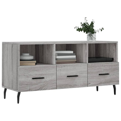 TV-taso harmaa Sonoma 102x36x50 cm tekninen puu