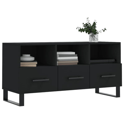 TV-taso musta 102x36x50 cm tekninen puu
