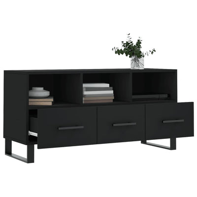 TV-taso musta 102x36x50 cm tekninen puu