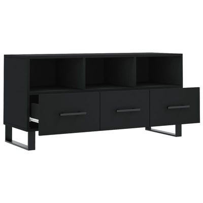 TV-taso musta 102x36x50 cm tekninen puu