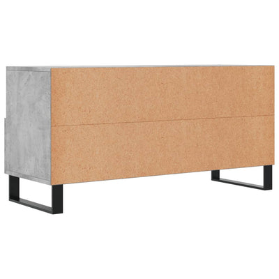 TV-taso betoninharmaa 102x36x50 cm tekninen puu