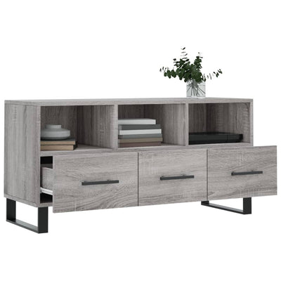 TV-taso harmaa Sonoma 102x36x50 cm tekninen puu